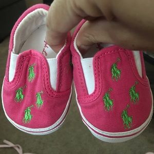 Size 1 polo Ralph Lauren crib shoes